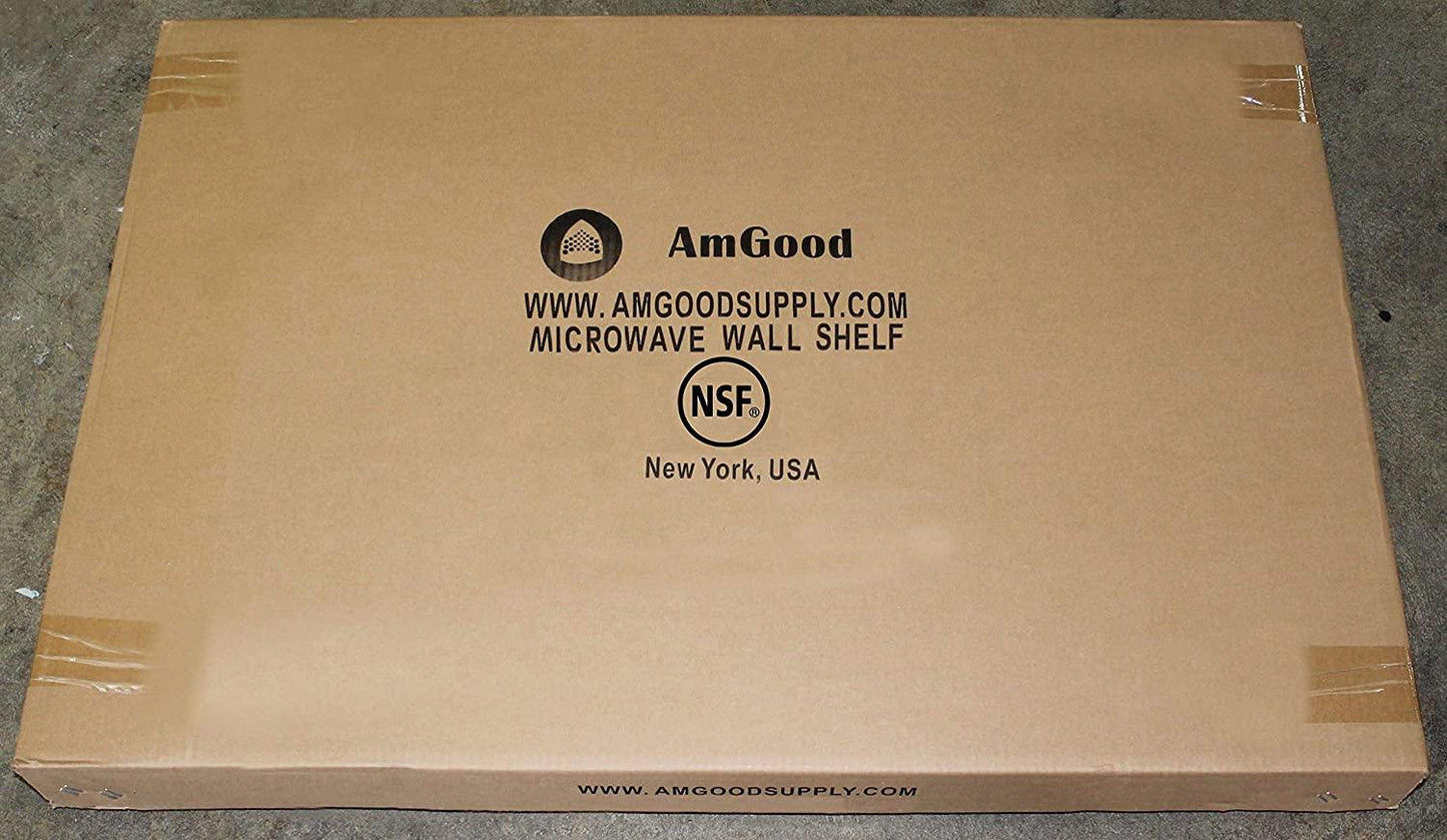 24" Length x 24" Width | Steel Microwave Shelf | Metal Appliance Shelving | Heavy Duty | Commercial Grade | Wall Mount | NSF Certified | Silver