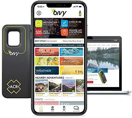 ACR Bivy Hiker Packa- Two-Way Global Satellite Communicator Device - SOS, SMS, Tracking, Weather Report, and Share Location - Tough Case & Solar Charger Included