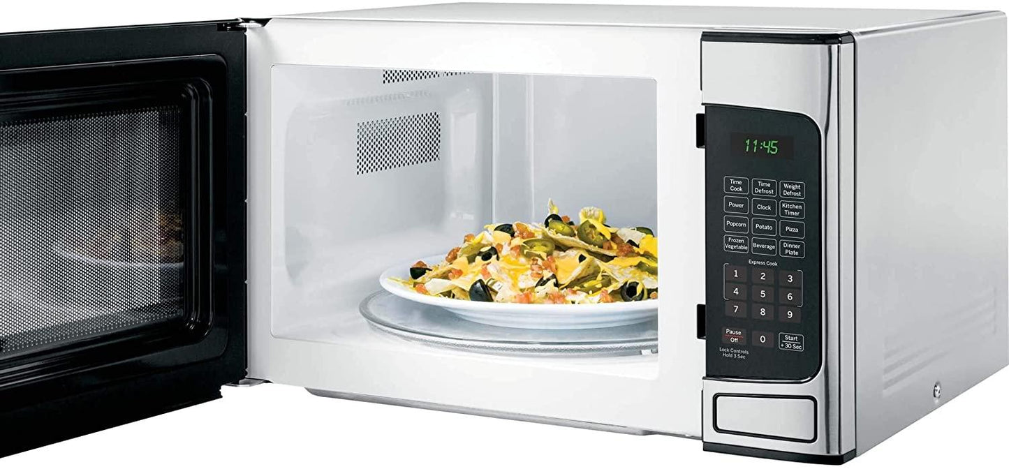 1.1 Cu Ft Countertop Steel Microwave Oven JES1145SHSS (Renewed)