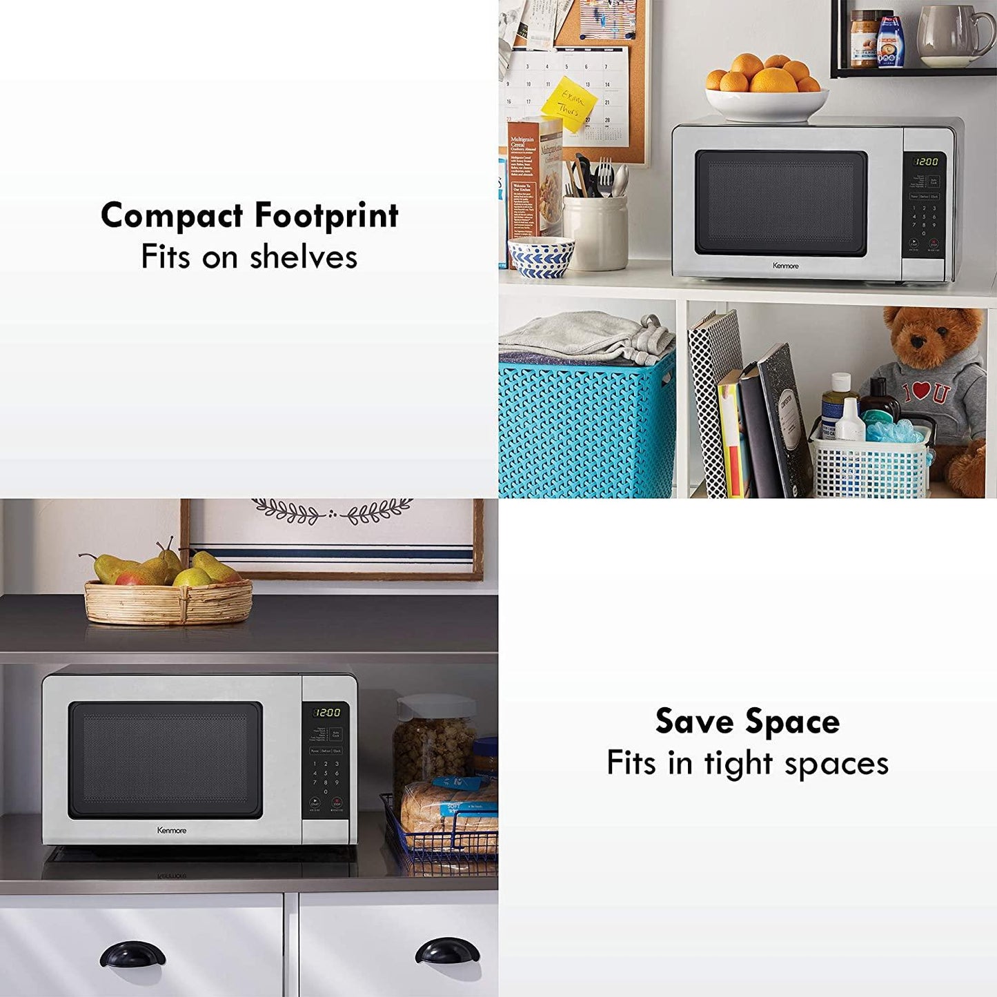 70723 0.7 cu. ft Compact 700 Watts 10 Power Settings, 6 Heating Presets, Removable Turntable, ADA Compliant Small Countertop Microwave, Steel