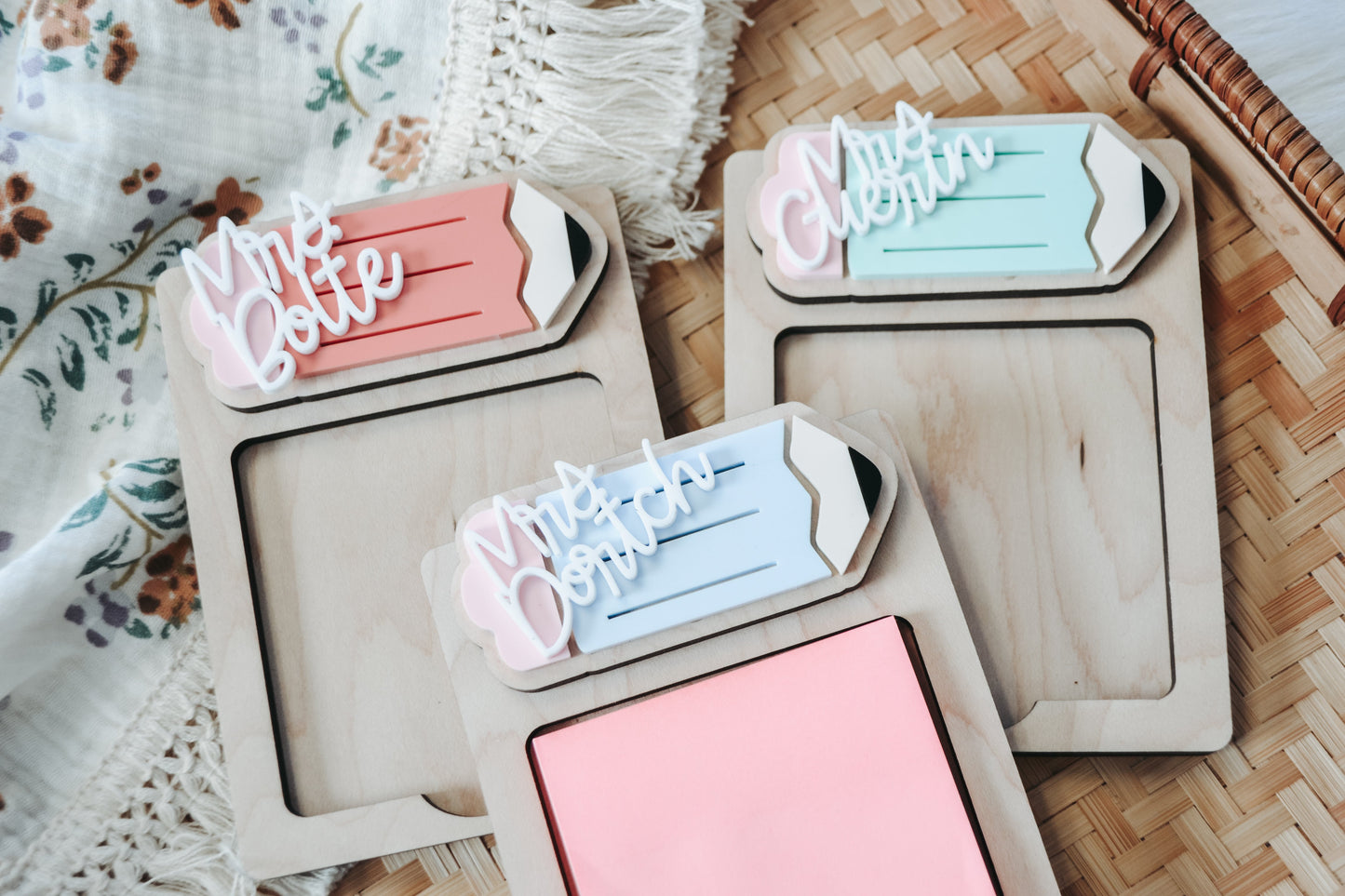 Personalized Post it Note Holder for Teacher Appreciation Gift