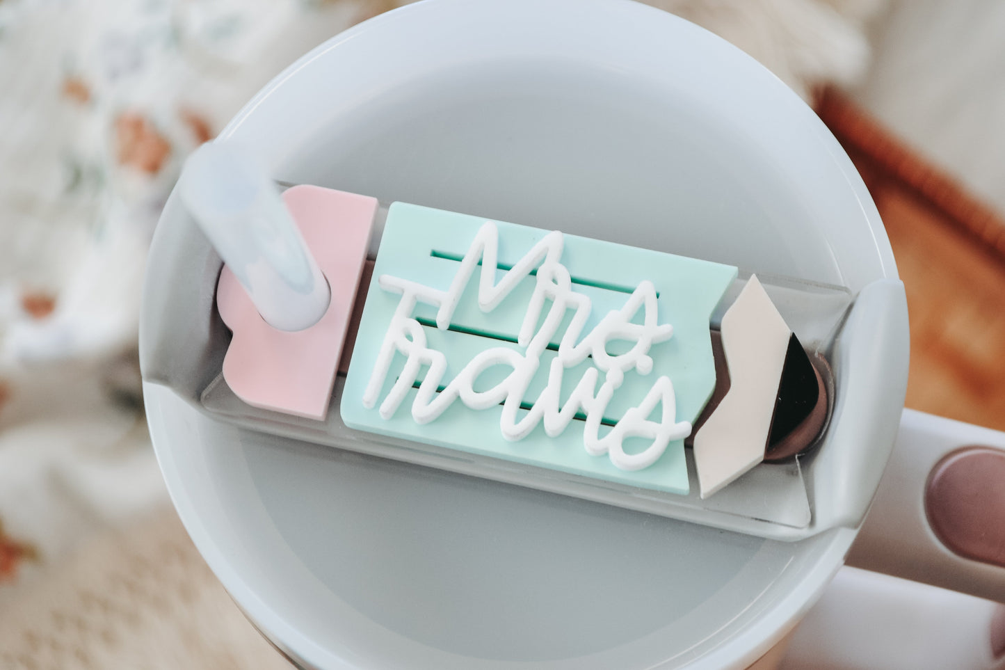 Teacher Stanley Tumbler Name Plate Personalized Acrylic