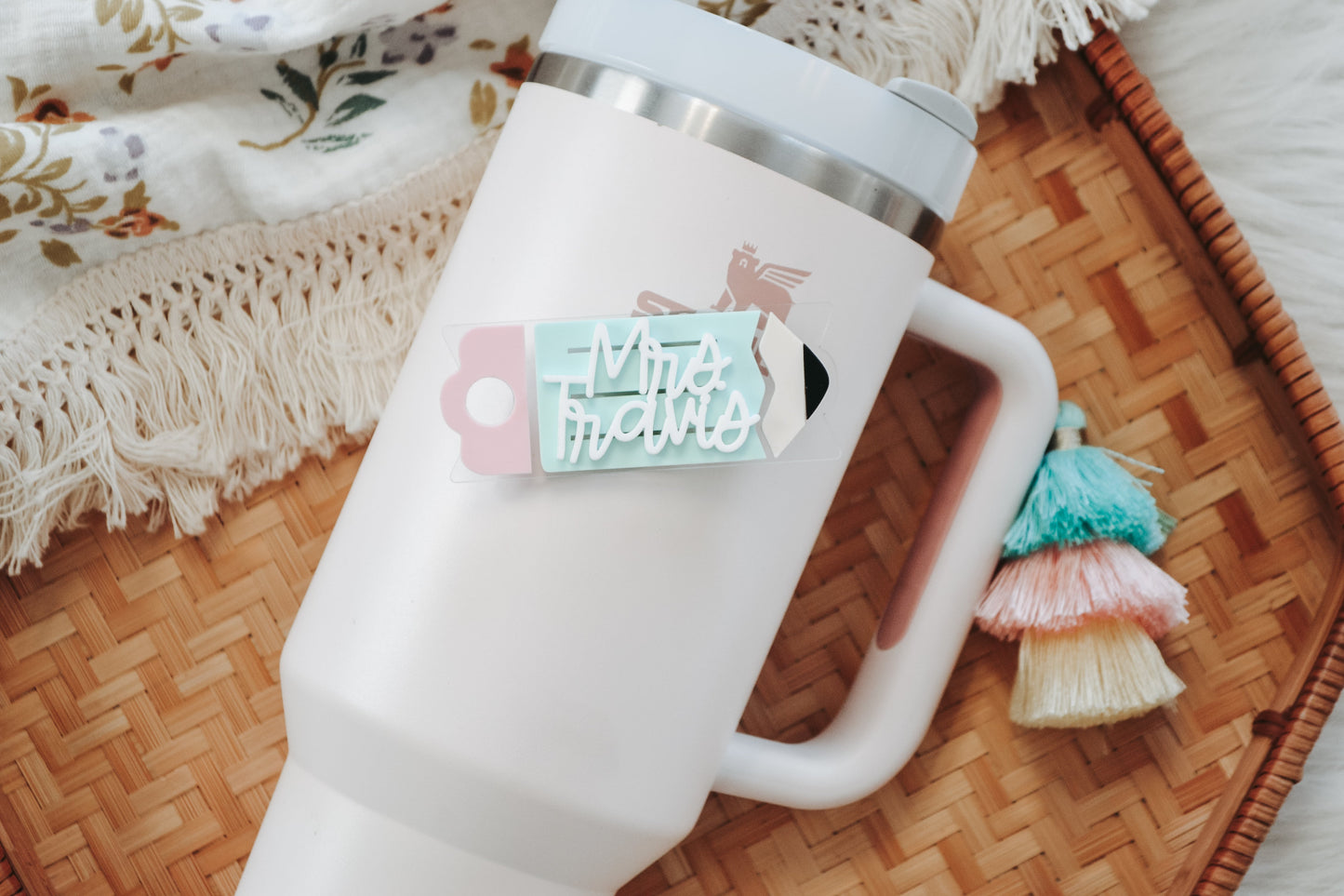 Teacher Stanley Tumbler Name Plate Personalized Acrylic