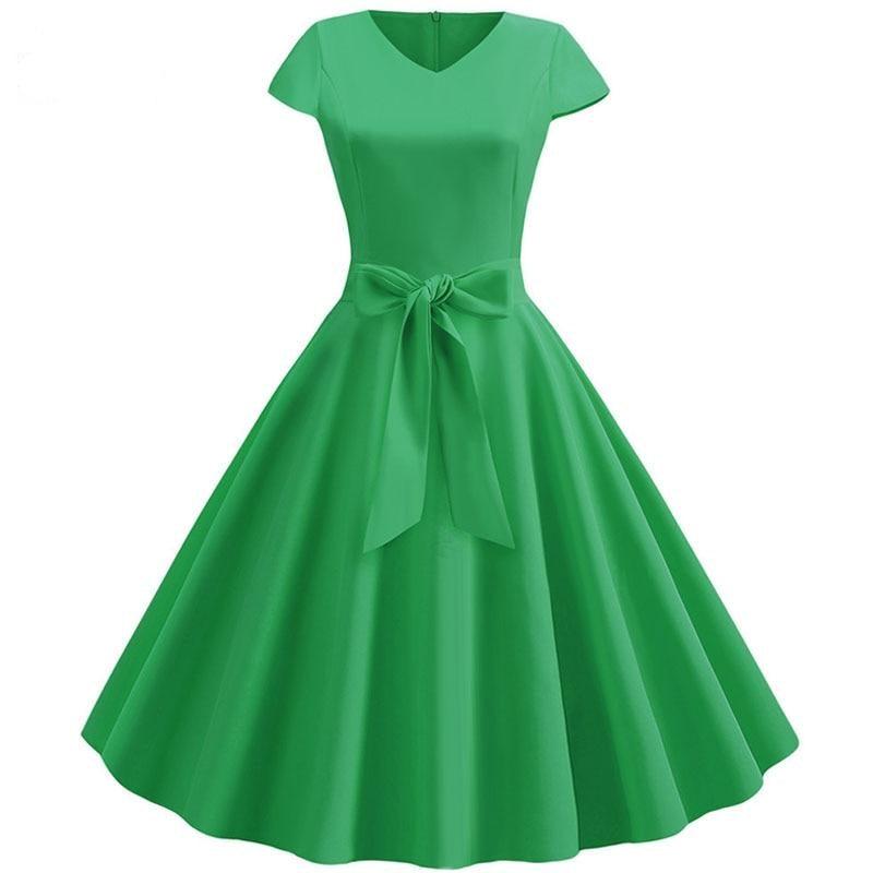 Yellow Solid Color Summer Dress