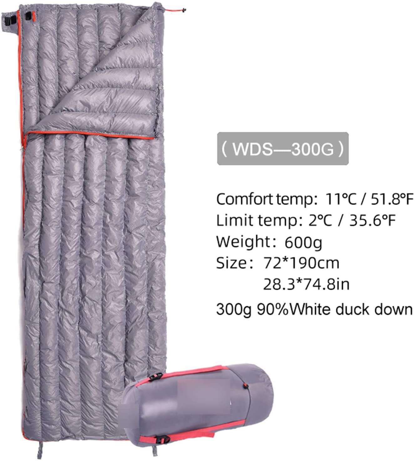 ZHYLing Camping Ultralight Sleeping Bag Down Waterproof Lazy Bag Portable StoraCompression Slumber Bag Travel Sundries Bag (Color : Gray300G)