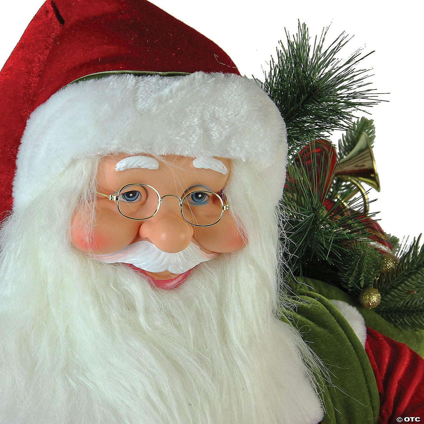 42" Traditional Santa Claus Riding a Bicycle Commercial Christmas Decoration