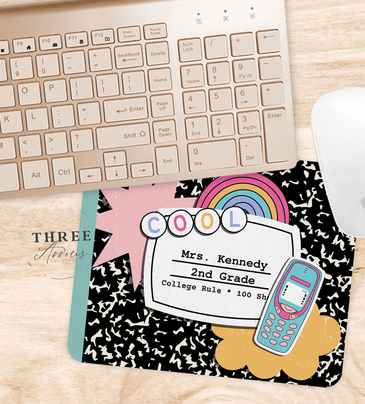 Personalized Teacher Mouse Pad, Composition Book, Teacher Appreciation Week Gift, Teacher Desk, Back to School, Teachers Day Mousepad