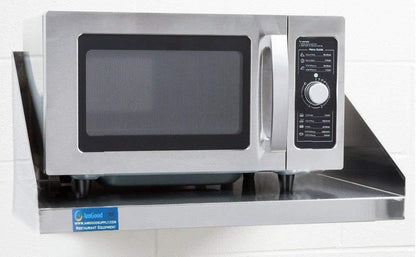 24" Length x 24" Width |  Steel Microwave Shelf | Metal Appliance Shelving | Heavy Duty | Commercial Grade | Wall Mount | NSF Certified | Silver
