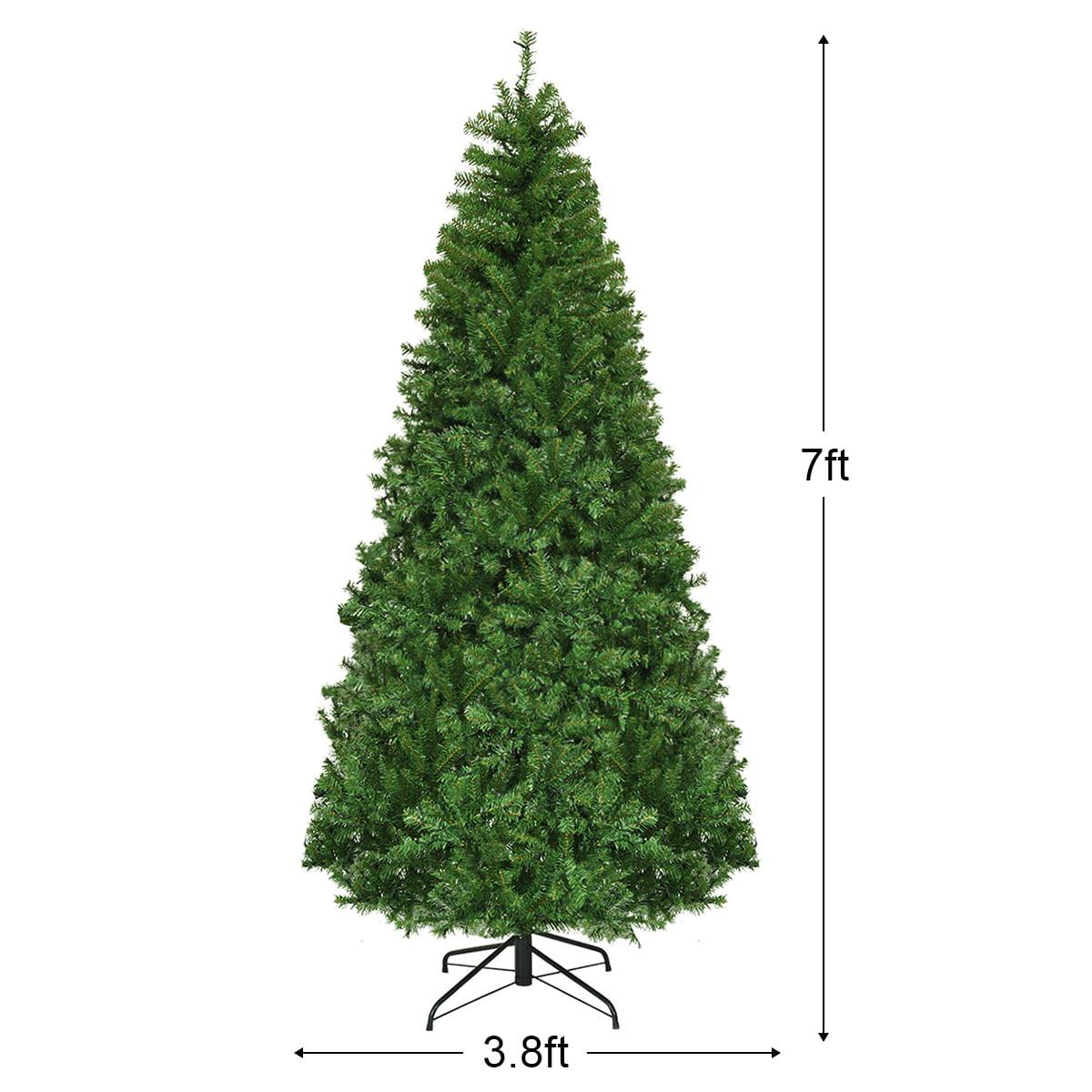 7Ft Pre-Lit Artificial Christmas Tree Hinged 500 LED Lights