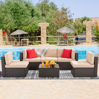 Brown 6 Piece Small Patio Set