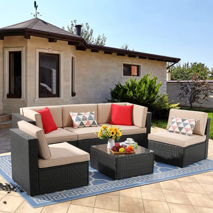 Brown 6 Piece Small Patio Set