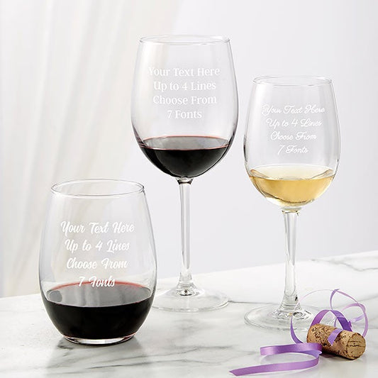 write your own engraved wine glass collection