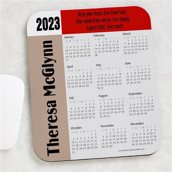 you design it personalized calendar quote mouse pad
