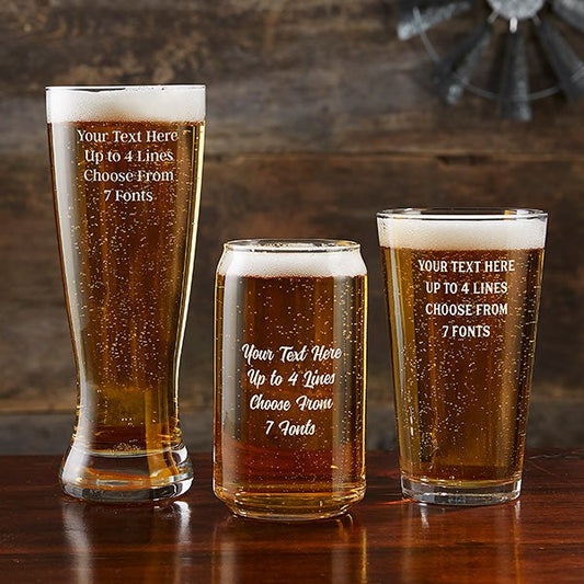 write your own engraved beer glass collection
