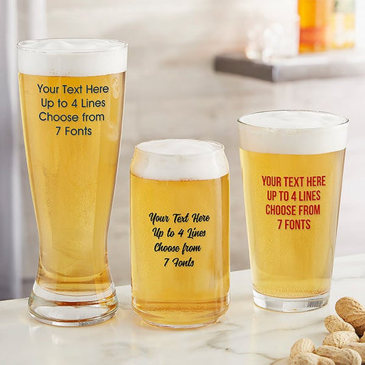 write your own custom printed beer glass collection