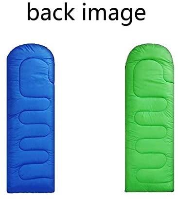 XTYZIL Sleeping Bag ZQ Adult Outdoor Camping Sleeping Bag with Hood Camping Office Lunch Break Home Sleeping Bag Supplies, Colour:Double Blue Green