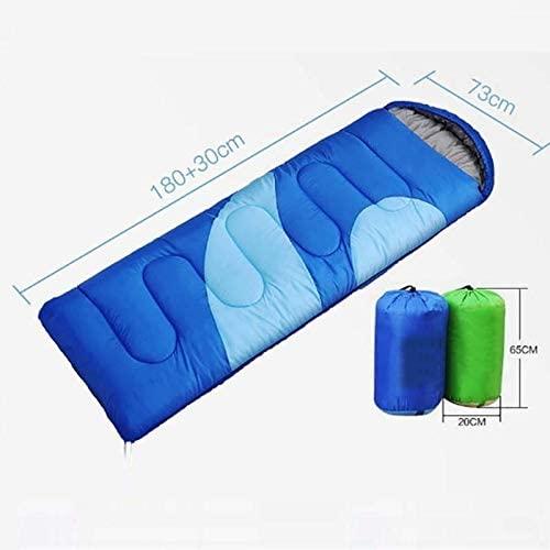 XTYZIL Sleeping Bag ZQ Adult Outdoor Camping Sleeping Bag with Hood Camping Office Lunch Break Home Sleeping Bag Supplies, Colour:Double Blue Green