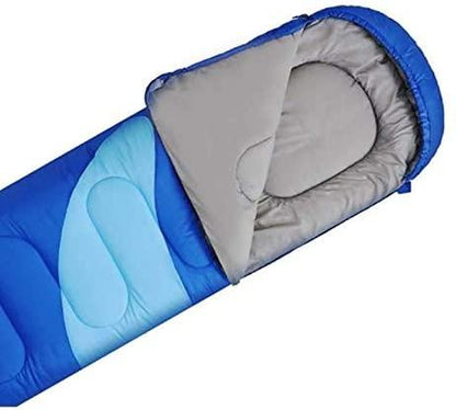 XTYZIL Sleeping Bag ZQ Adult Outdoor Camping Sleeping Bag with Hood Camping Office Lunch Break Home Sleeping Bag Supplies, Colour:Double Blue Green