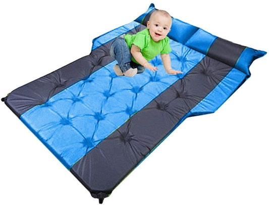 YILAIBAODAN Air Mattress Camping Bed Cushion Pillow Inflatable Thickened Car Air Bed with Electric Air Pump FlocSurface Portable Sleeping Pad for Travel Camping