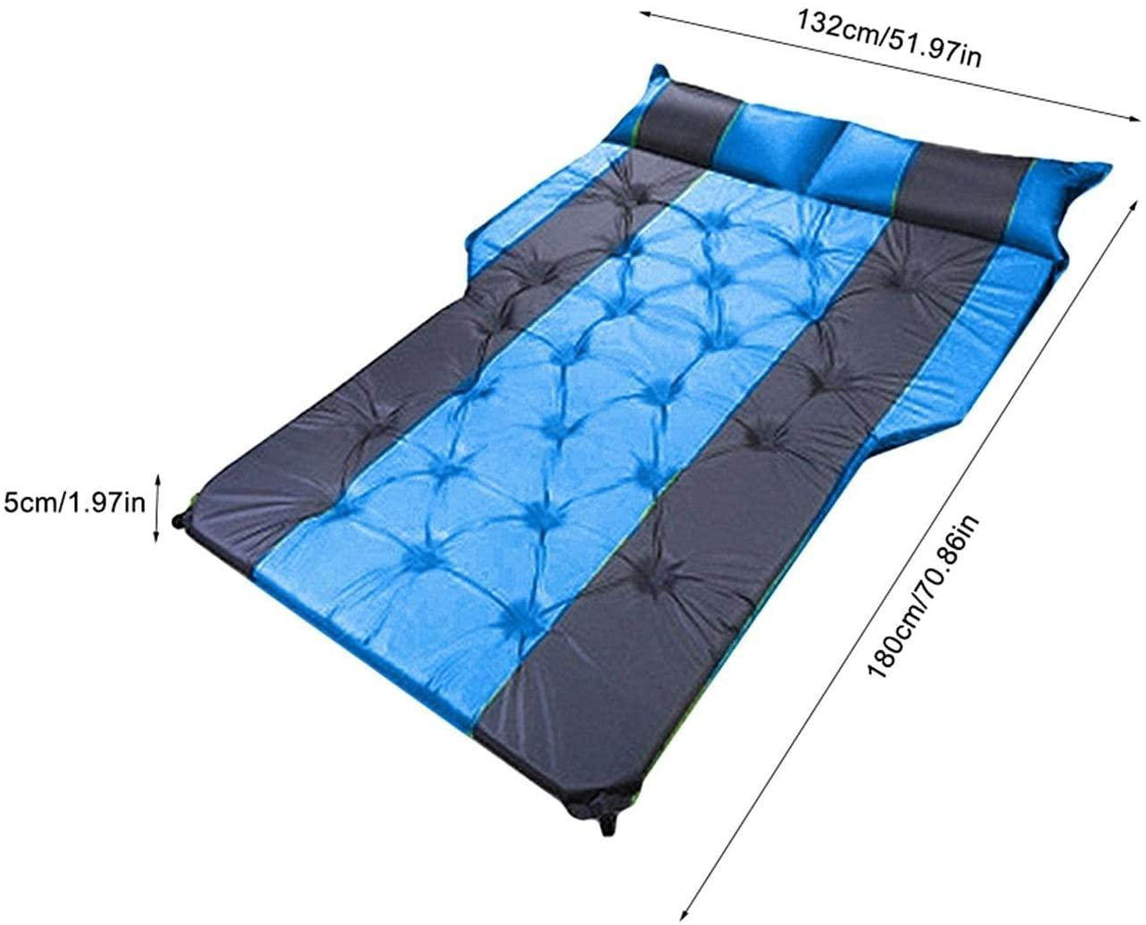 YILAIBAODAN Air Mattress Camping Bed Cushion Pillow Inflatable Thickened Car Air Bed with Electric Air Pump FlocSurface Portable Sleeping Pad for Travel Camping