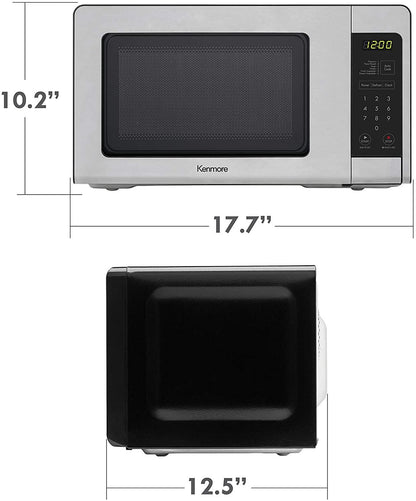 70723 0.7 cu. ft Compact 700 Watts 10 Power Settings, 6 Heating Presets, Removable Turntable, ADA Compliant Small Countertop Microwave,  Steel
