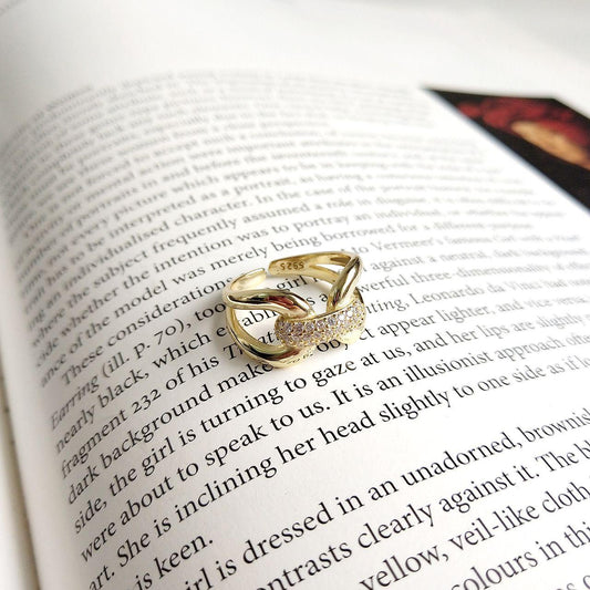 anniversary cz knot 925 sterling silver adjustable ring