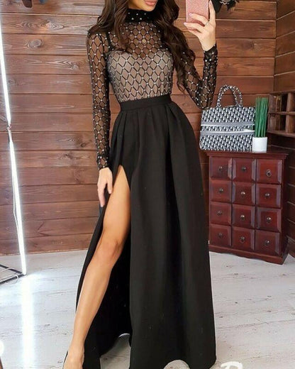 2019 Fashion Trend Women Bandage Sheer Bodycon Long Sleeve Dress Lady Girls Party Cocktail Club Midi Dress