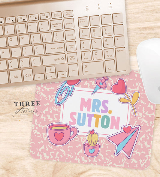Personalized Teacher Mouse Pad, Composition Book, Teacher Appreciation Week Gift, Teacher Desk, Back to School, Teachers Day Mousepad