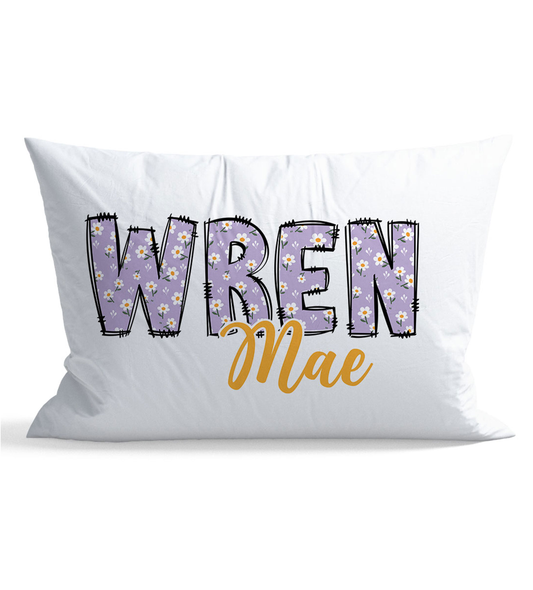 Purple Daisy Personalized Kid Pillow Case