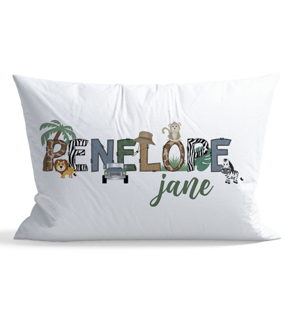 Safari Personalized Kid Pillow Case