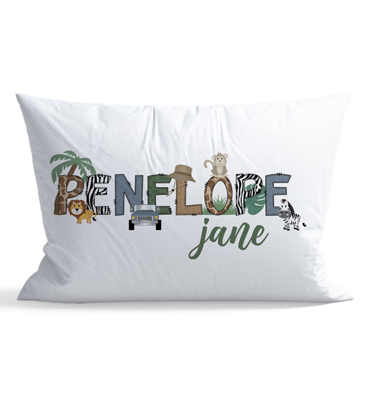 Safari Personalized Kid Pillow Case