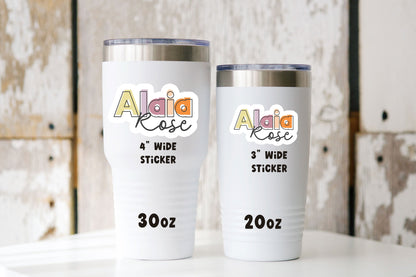 Custom Name Decal, Sports Name Stickers for Kids, Vinyl Name Decal, Name Sticker for Tumbler Soccer, Custom Name Labels, Water Bottle Label