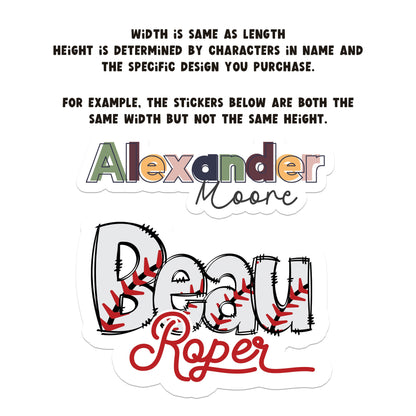 Custom Name Decal, Sports Name Stickers for Kids, Vinyl Name Decal, Name Sticker for Tumbler Soccer, Custom Name Labels, Water Bottle Label